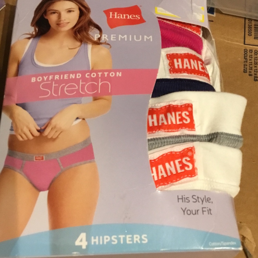 Hanes Women’s Boyfriend Cotton Stretch Hipster Briefs - White, Pink, Navy, Gray